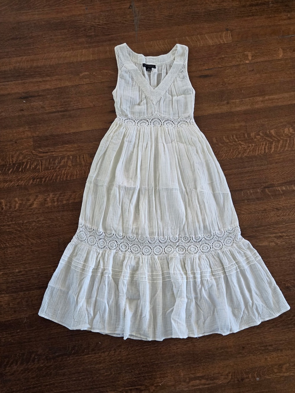 Sanctuary Ivory Crochet-Trim Maxi Dress